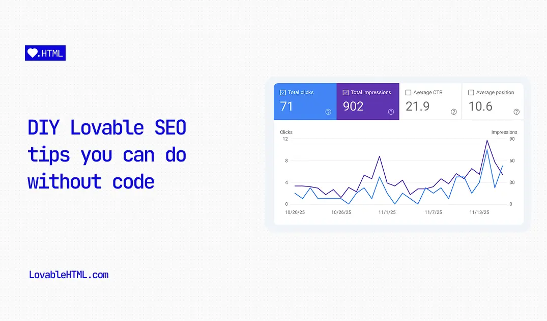 DIY Lovable SEO tips that you can do without code