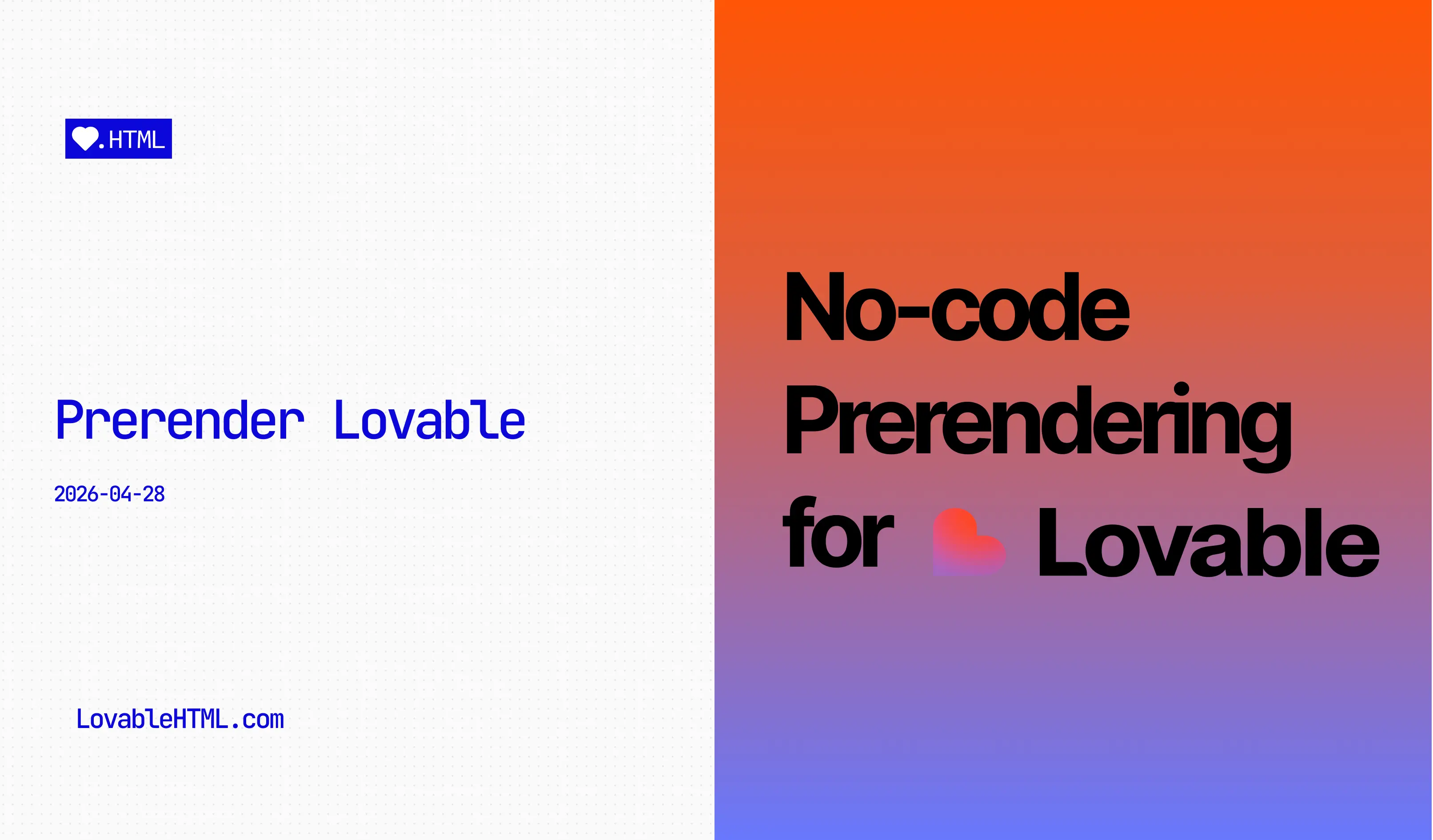 Prerender Lovable site in 5 minutes